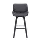 Gray And Black Faux Leather And Iron Swivel Counter Height Bar Chair By Homeroots | Bar Stools | Modishstore - 6