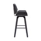 Gray And Black Faux Leather And Iron Swivel Counter Height Bar Chair By Homeroots | Bar Stools | Modishstore - 7