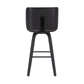 Gray And Black Faux Leather And Iron Swivel Counter Height Bar Chair By Homeroots | Bar Stools | Modishstore - 4