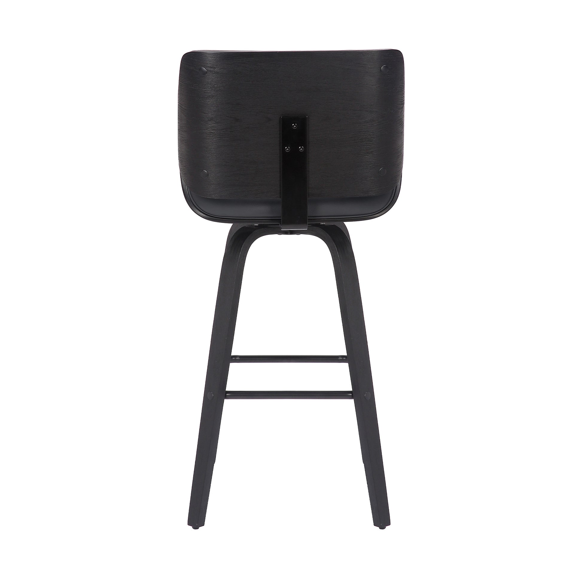 Gray And Black Faux Leather And Iron Swivel Counter Height Bar Chair By Homeroots | Bar Stools | Modishstore - 4