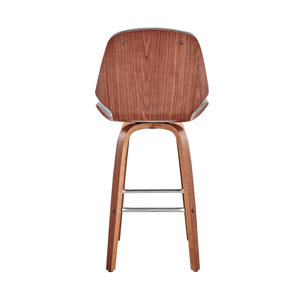 Gray And Brown Swivel Counter Height Bar Chair By Homeroots | Bar Stools | Modishstore - 7
