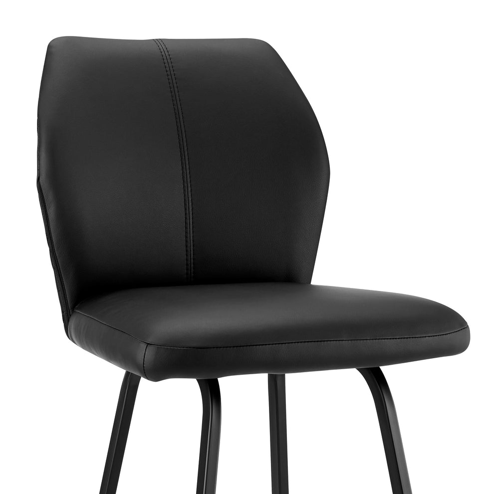 Gray and Brown Faux Leather Low Back Counter Height Swivel Bar Chair By Homeroots | Bar Stools | Modishstore - 7