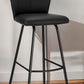 Black Faux Leather and Iron Counter Height Bar Chair By Homeroots | Bar Stools | Modishstore - 2