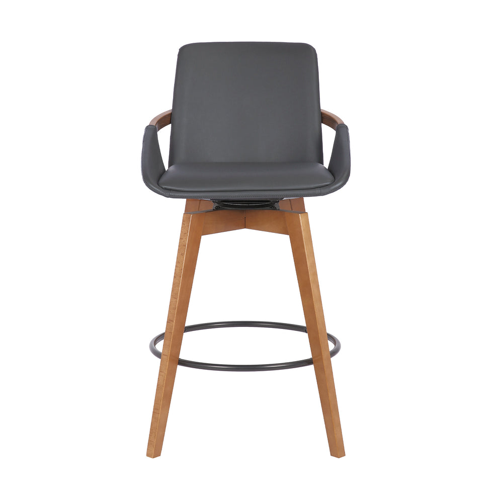 Gray And Brown Iron Swivel Counter Height Bar Chair By Homeroots | Bar Stools | Modishstore - 4