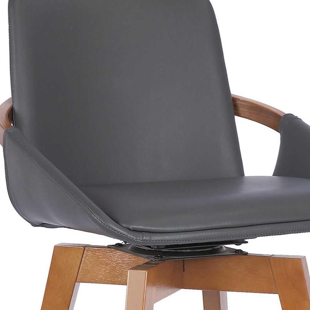 Gray And Brown Iron Swivel Counter Height Bar Chair By Homeroots | Bar Stools | Modishstore - 7