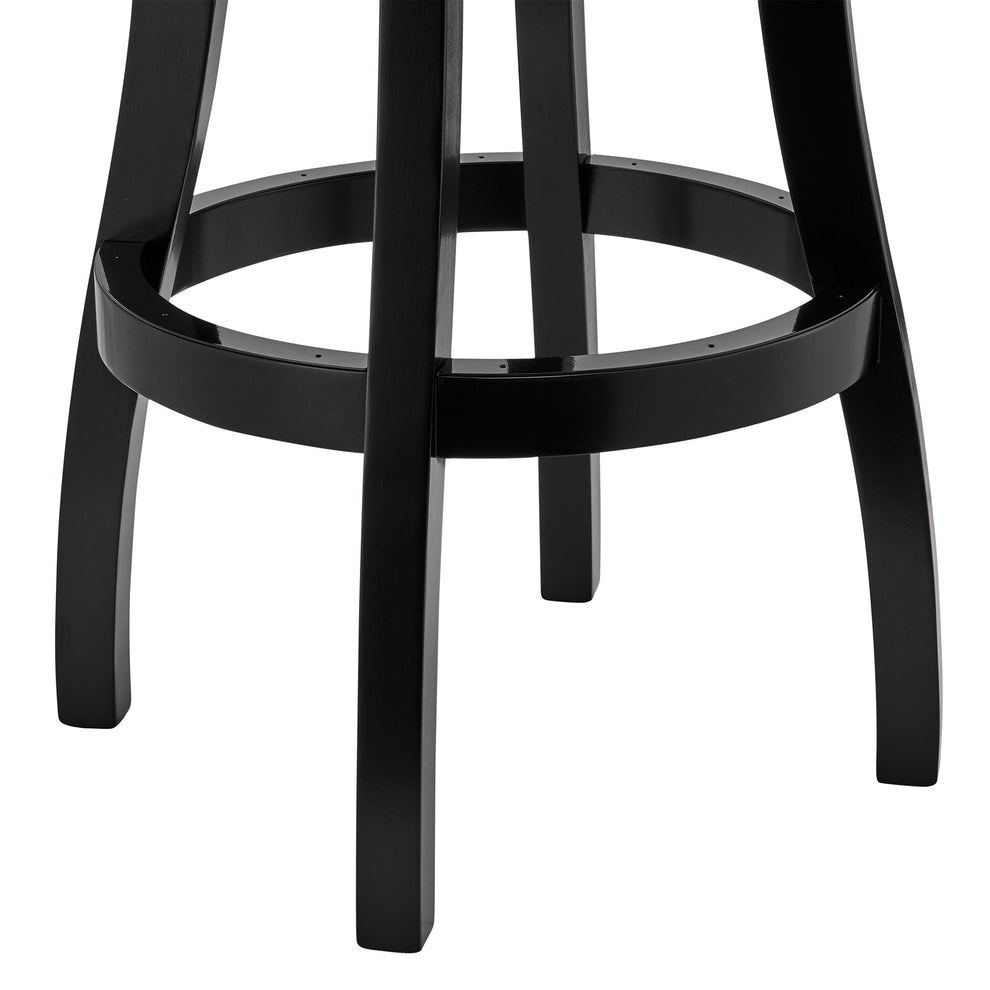 Gray and Black Faux Leather and Iron Counter Height Swivel Bar Chair By Homeroots | Bar Stools | Modishstore - 5