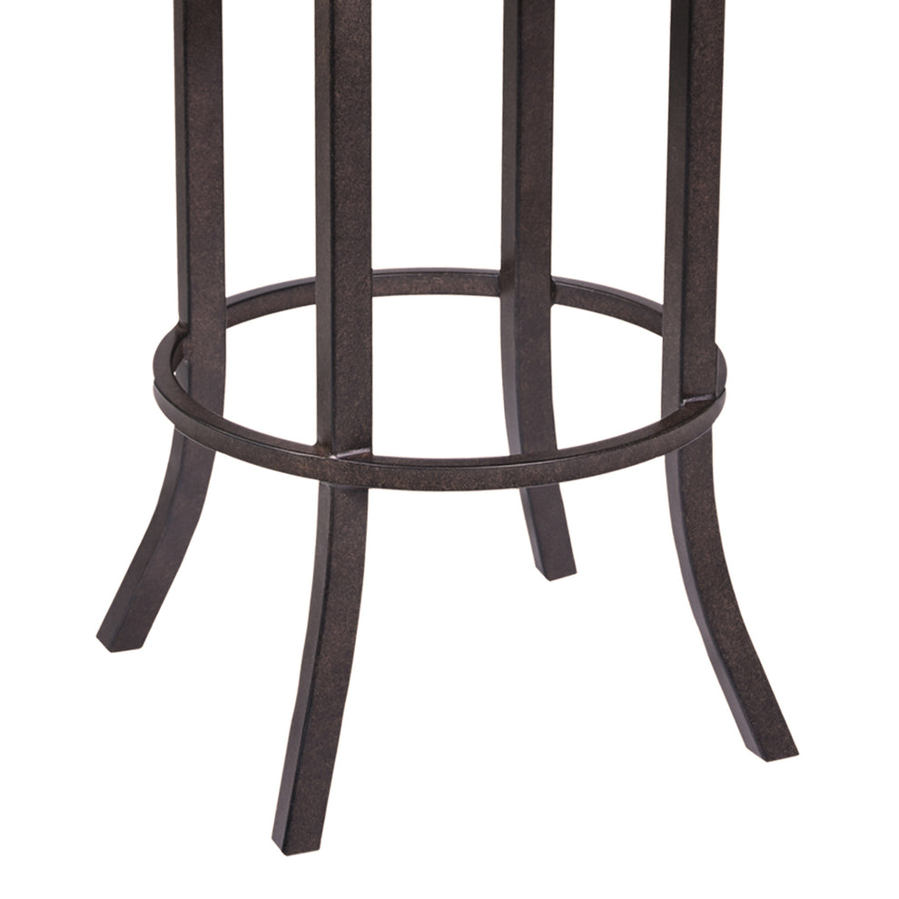 Brown Faux Leather And Iron Counter Height Bar Chair By Homeroots | Bar Stools | Modishstore - 5