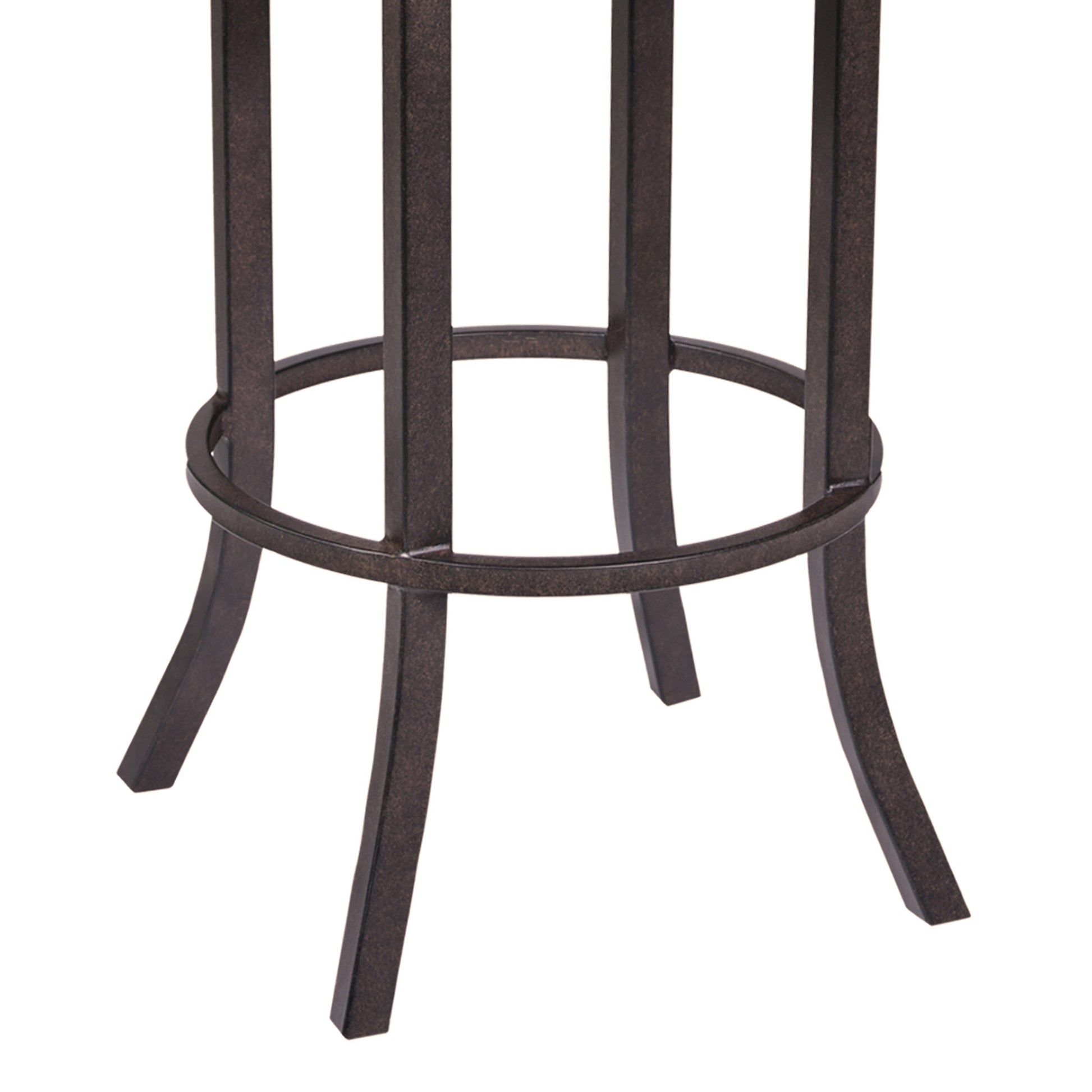 Brown Faux Leather And Iron Bar Height Bar Chair By Homeroots | Bar Stools | Modishstore - 5