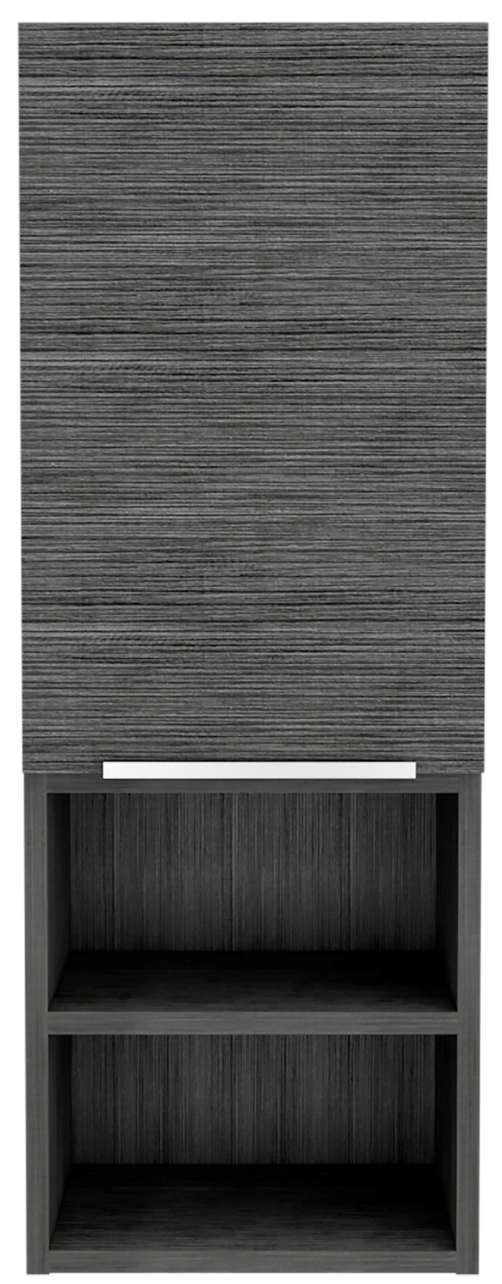 Smoky Gray Oak Accent Cabinet With Three Shelves By Homeroots | Cabinets | Modishstore - 2