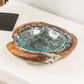 Round Teak Bowl with Glass Liner - Burnt Finish Set of 4 By Garden Age Supply