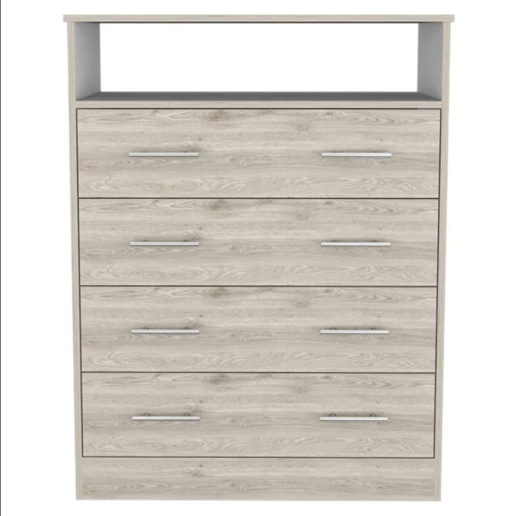 Light Grey Manufactured Wood Four Drawer Dresser By Homeroots | Dressers | Modishstore - 1