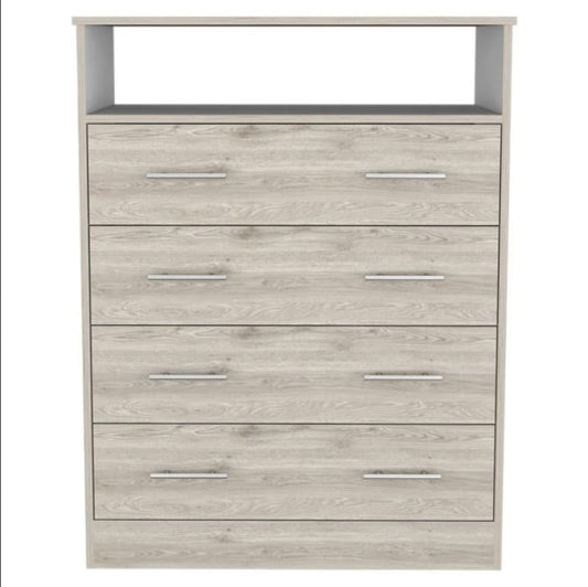 Light Grey Manufactured Wood Four Drawer Dresser By Homeroots | Dressers | Modishstore - 1