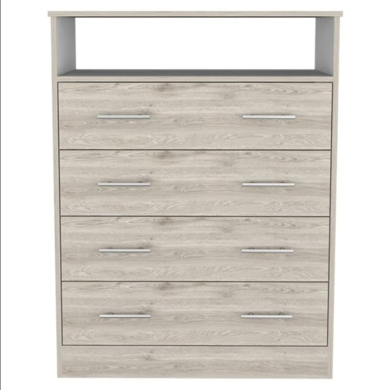 Light Grey Manufactured Wood Four Drawer Dresser By Homeroots | Dressers | Modishstore - 1