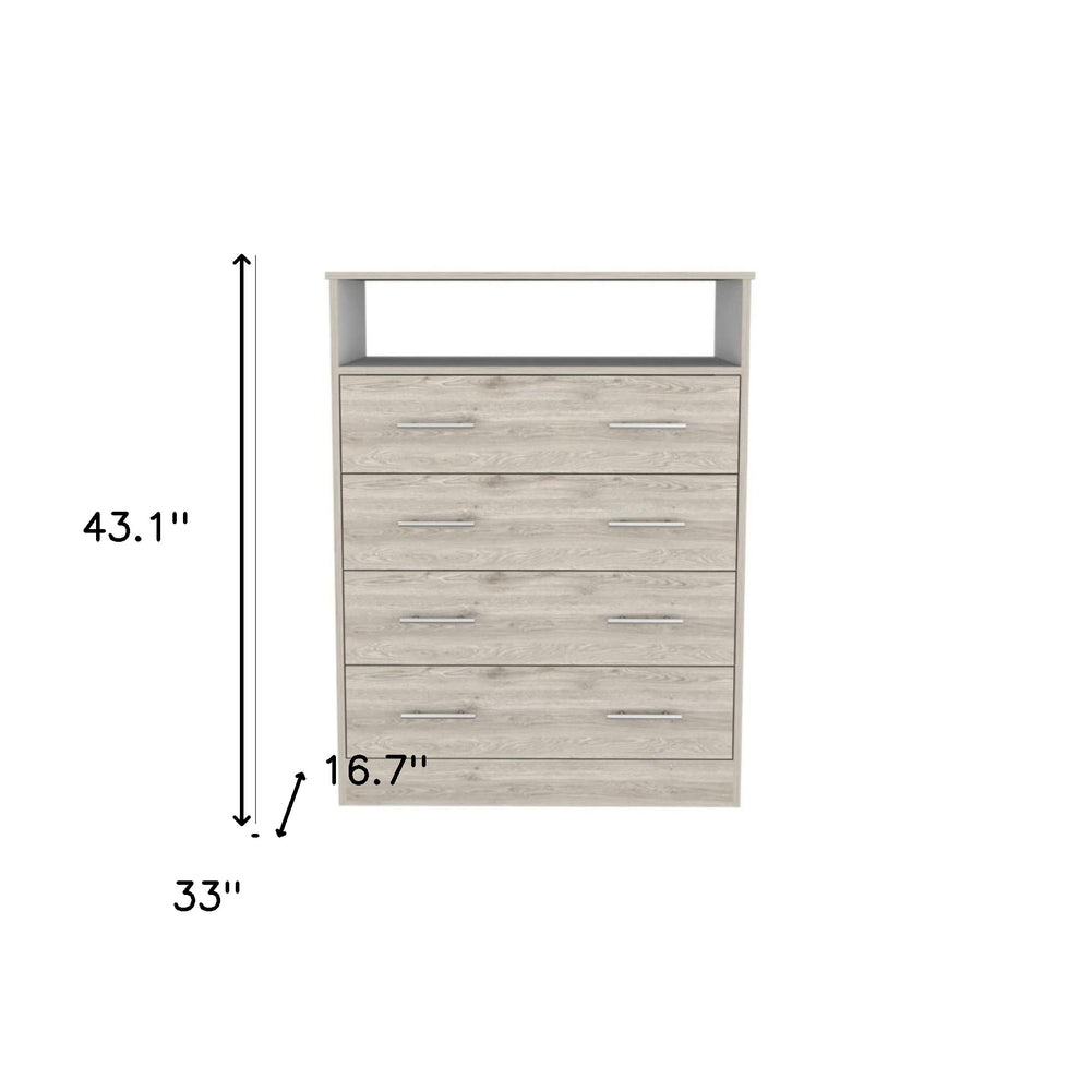 Light Grey Manufactured Wood Four Drawer Dresser By Homeroots | Dressers | Modishstore - 3