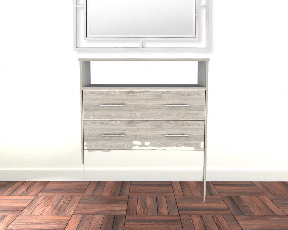 Light Grey Manufactured Wood Four Drawer Dresser By Homeroots | Dressers | Modishstore - 2