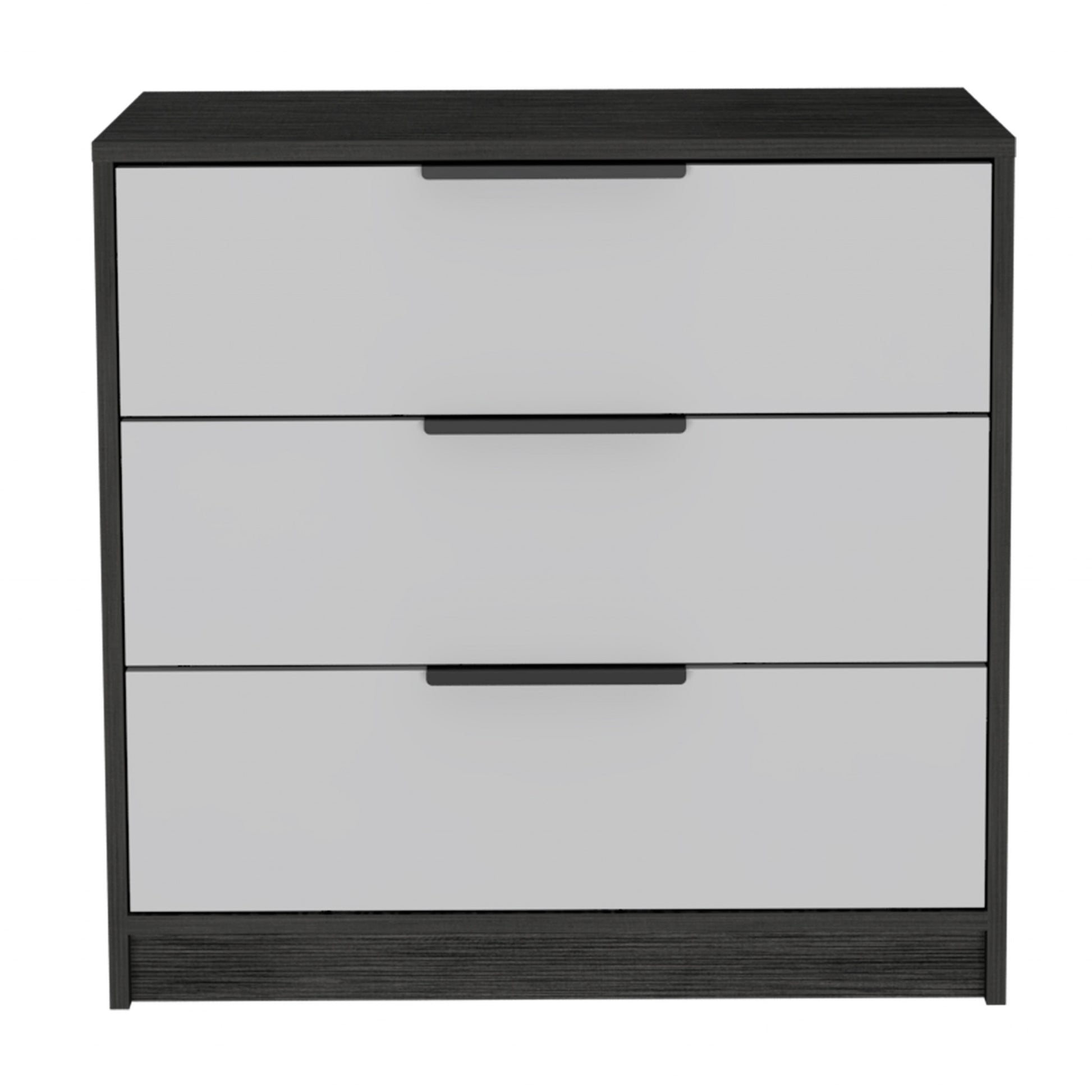 White And Smokey Oak Manufactured Wood Three Drawer Dresser By Homeroots | Dressers | Modishstore - 1