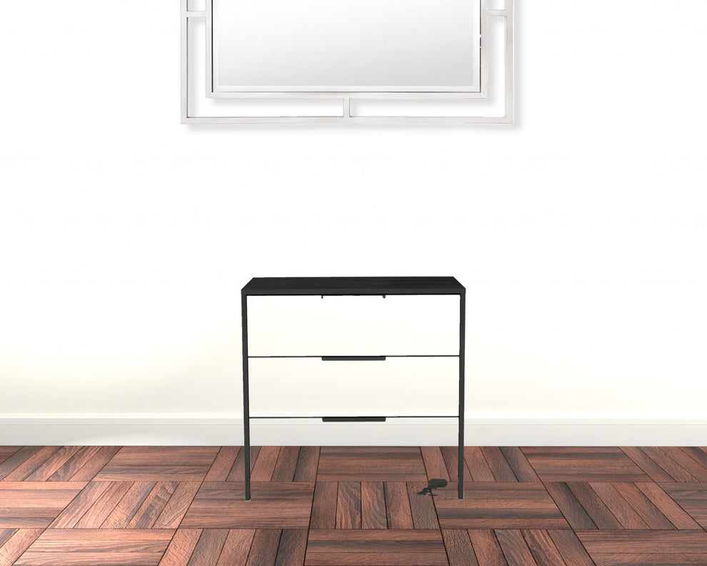 White And Smokey Oak Manufactured Wood Three Drawer Dresser By Homeroots | Dressers | Modishstore - 2