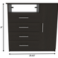 Black Manufactured Wood Four Drawer Combo Dresser By Homeroots | Dressers | Modishstore - 4
