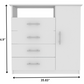 White Manufactured Wood Four Drawer Combo Dresser By Homeroots | Dressers | Modishstore - 5