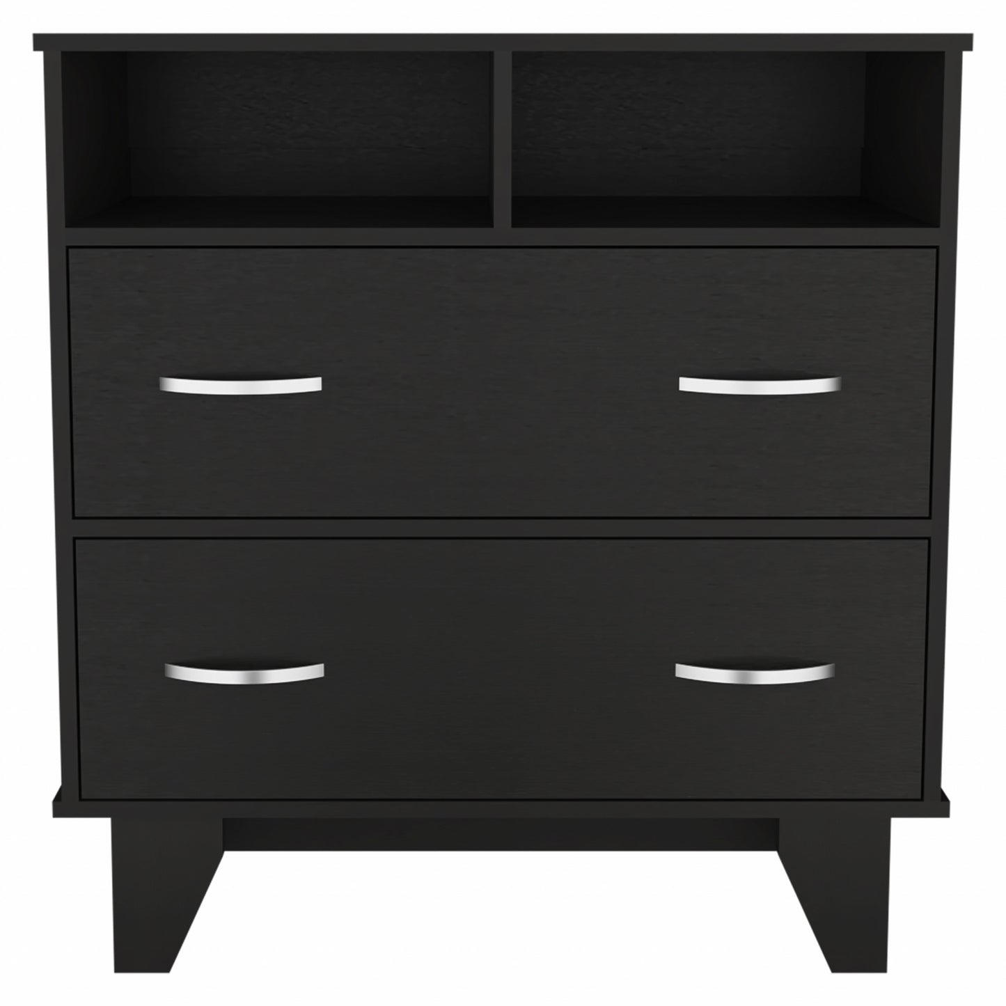 Black Manufactured Wood Two Drawer Dresser By Homeroots | Dressers | Modishstore - 1
