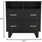 Black Manufactured Wood Two Drawer Dresser By Homeroots | Dressers | Modishstore - 5