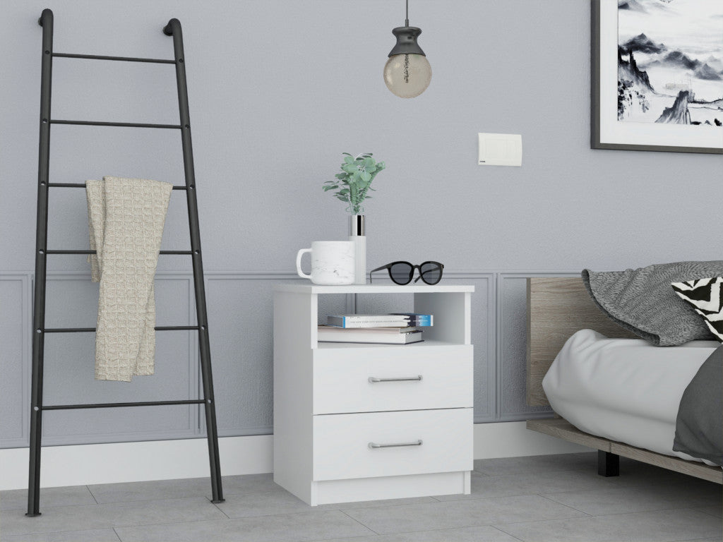 Modern and Stylish White Particle Bedroom Nightstand By Homeroots | Nightstands | Modishstore - 3