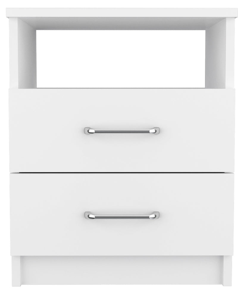 Modern and Stylish White Particle Bedroom Nightstand By Homeroots | Nightstands | Modishstore - 1