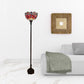 Black And Red Torchiere Floor Lamp With Red Dragonfly Glass Dome Shade By Homeroots | Floor Lamps | Modishstore - 2