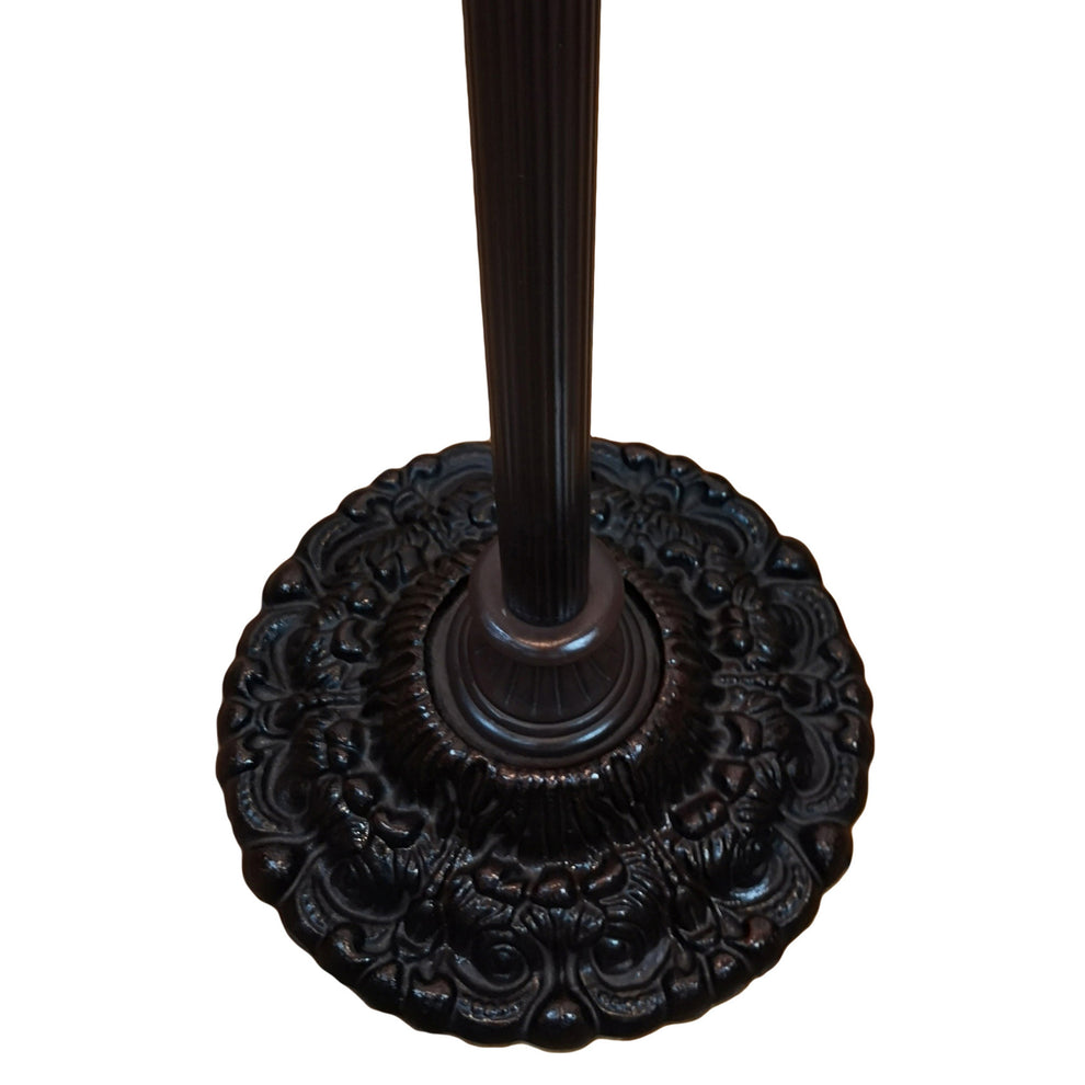 Black And Red Torchiere Floor Lamp With Red Dragonfly Glass Dome Shade By Homeroots | Floor Lamps | Modishstore - 6