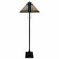 Brown And White Two Light Floor Lamp With Brown And White Glass Cone Shade By Homeroots | Floor Lamps | Modishstore - 1