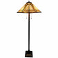 Brown And White Two Light Floor Lamp With Brown And White Glass Cone Shade By Homeroots | Floor Lamps | Modishstore - 2
