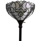 Brown Torchiere Floor Lamp With White Tiffany Style Glass Dome Shade By Homeroots | Floor Lamps | Modishstore - 4