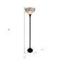 Brown Torchiere Floor Lamp With White Tiffany Style Glass Dome Shade By Homeroots | Floor Lamps | Modishstore - 6