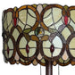 Beige Metal Two Light Torchiere Floor Lamp With Red And White Flowers Glass Drum Shade By Homeroots | Floor Lamps | Modishstore - 7