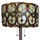 Beige Metal Two Light Torchiere Floor Lamp With Red And White Flowers Glass Drum Shade By Homeroots | Floor Lamps | Modishstore - 8