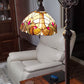 Beige Torchiere Floor Lamp With Brown And White Flowers Glass Dome Shade By Homeroots | Floor Lamps | Modishstore - 10