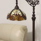 Beige Torchiere Floor Lamp With Brown And White Flowers Glass Dome Shade By Homeroots | Floor Lamps | Modishstore - 6