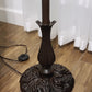 Beige Torchiere Floor Lamp With Brown And White Flowers Glass Dome Shade By Homeroots | Floor Lamps | Modishstore - 7