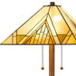 Brown Two Light Beige And Brown Geometric Stained Glass Floor Lamp By Homeroots | Floor Lamps | Modishstore - 10