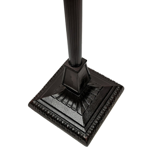 Espresso Two Light Torchiere Floor Lamp With Blue And Green Geometric Glass Empire Shade By Homeroots | Floor Lamps | Modishstore - 1