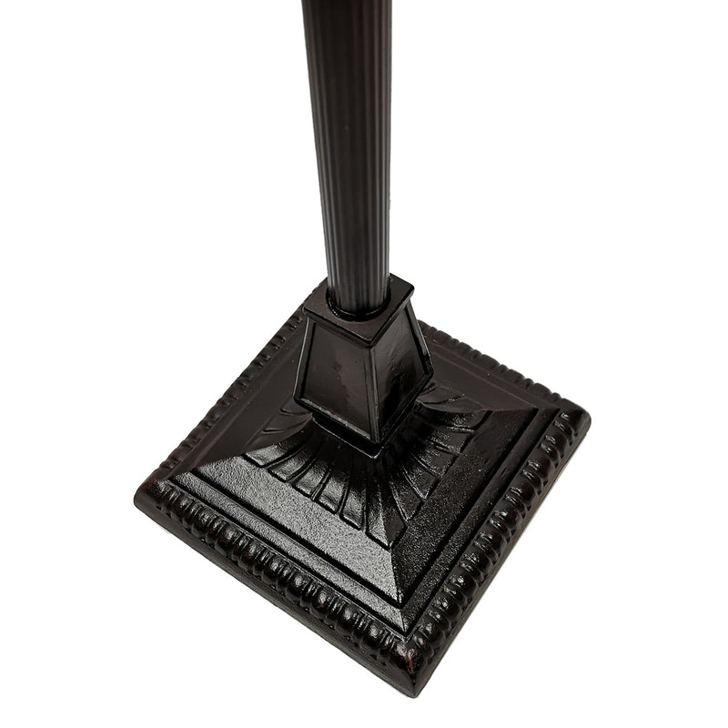 Espresso Two Light Torchiere Floor Lamp With Blue And Green Geometric Glass Empire Shade By Homeroots | Floor Lamps | Modishstore - 1