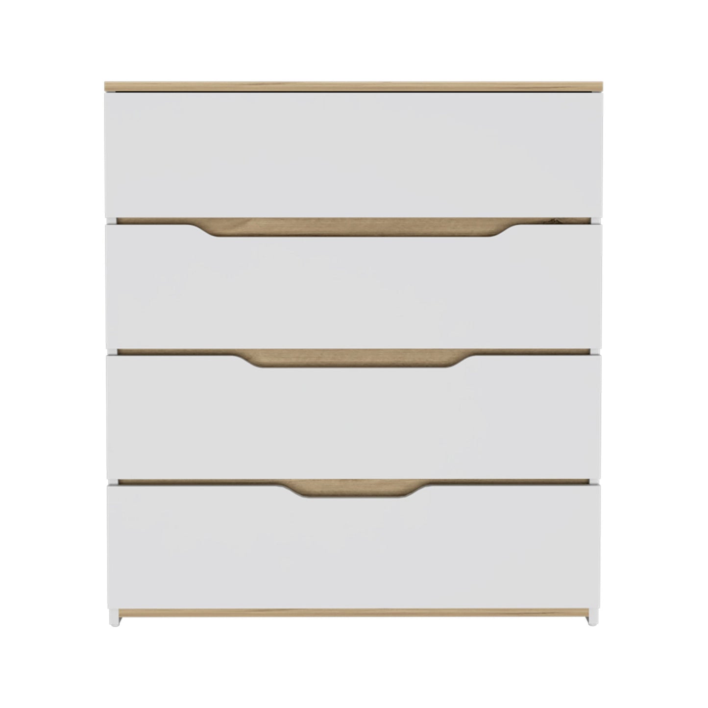 Brown and White Four Drawer Standard Chest By Homeroots | Dressers | Modishstore - 2