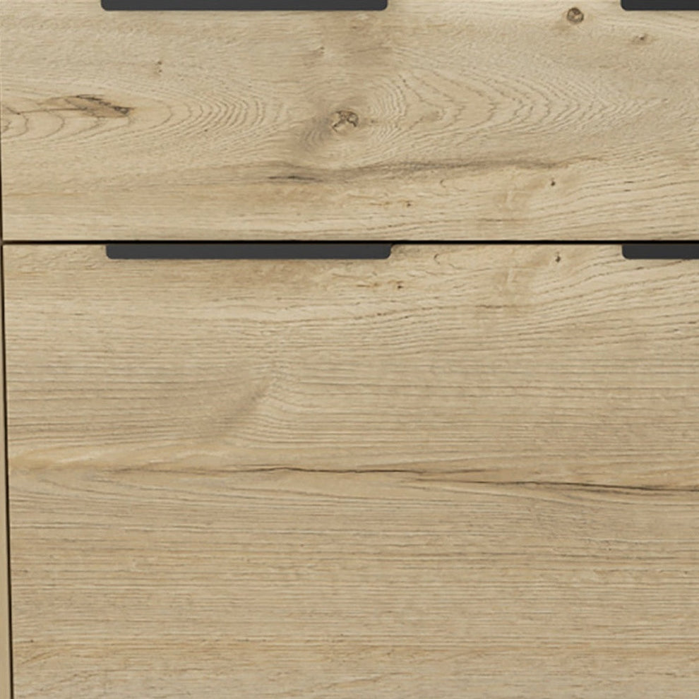 Brown and White Four Drawer Standard Chest By Homeroots | Dressers | Modishstore - 9