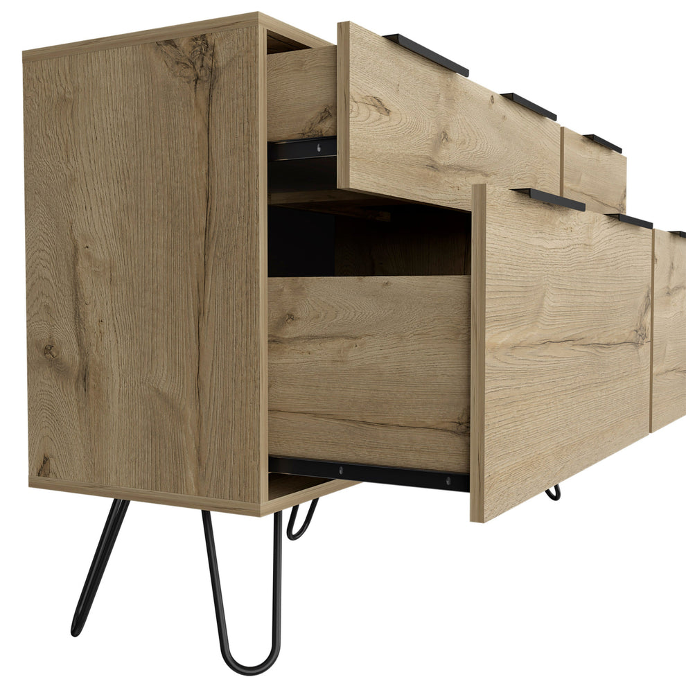 Brown and White Four Drawer Standard Chest By Homeroots | Dressers | Modishstore - 13