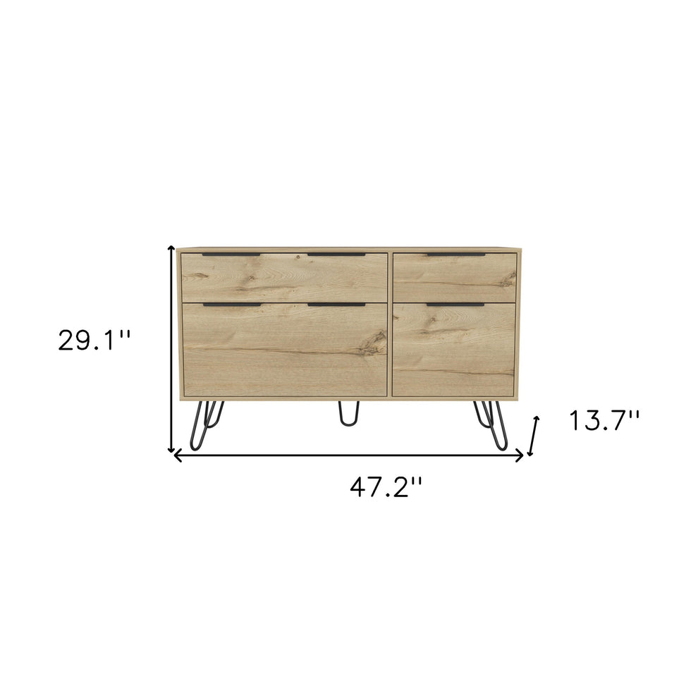 Brown and White Four Drawer Standard Chest By Homeroots | Dressers | Modishstore - 14