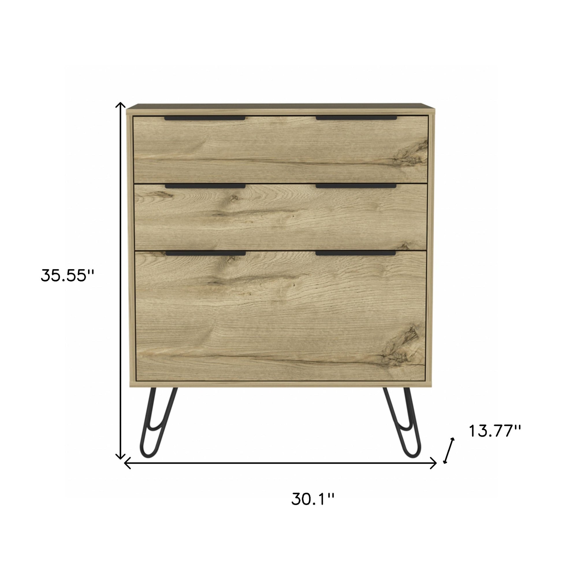 Brown and Black Three Drawer Dresser By Homeroots | Dressers | Modishstore - 8