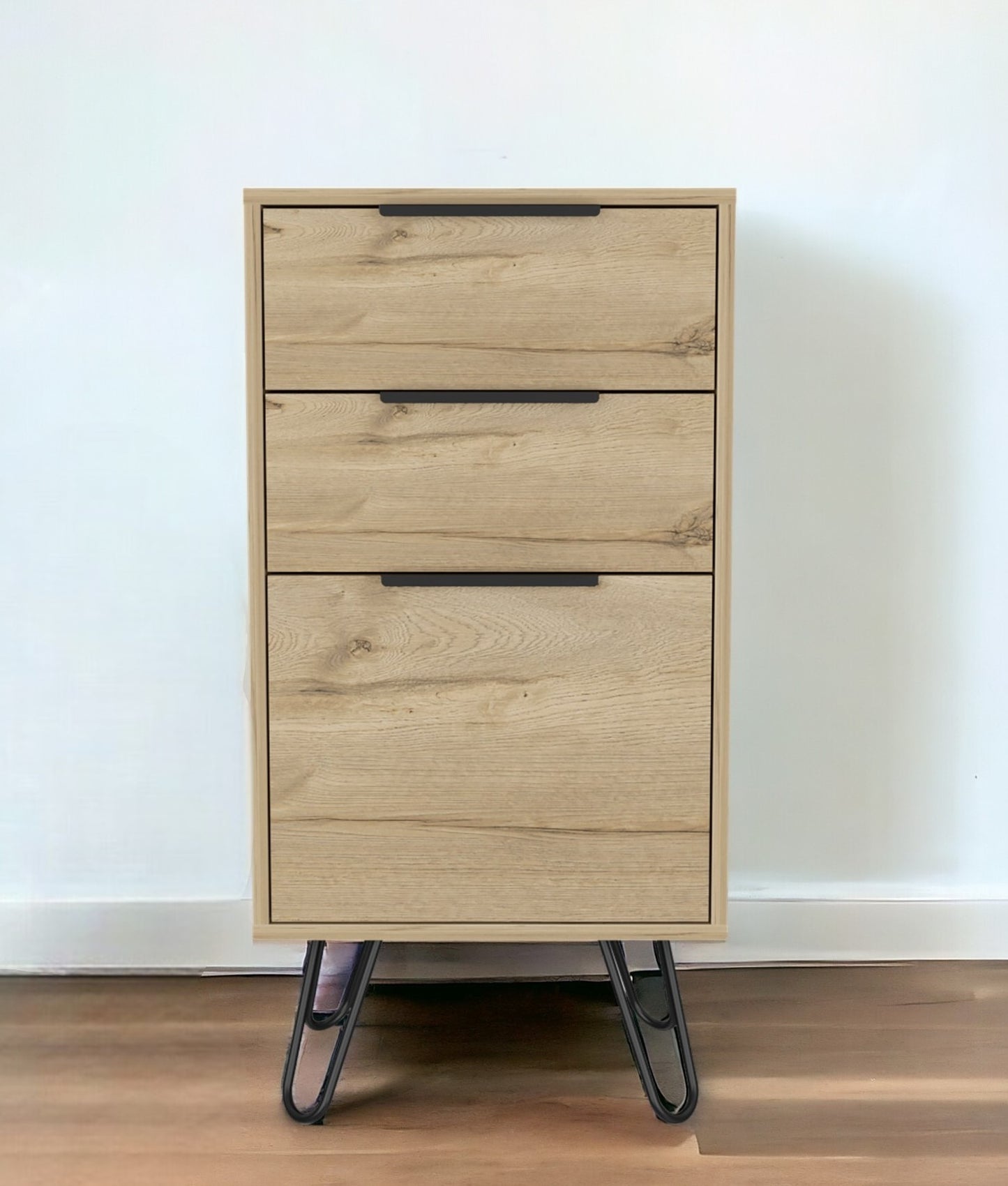 Brown and Black Three Drawer Standard Chest By Homeroots | Dressers | Modishstore - 1