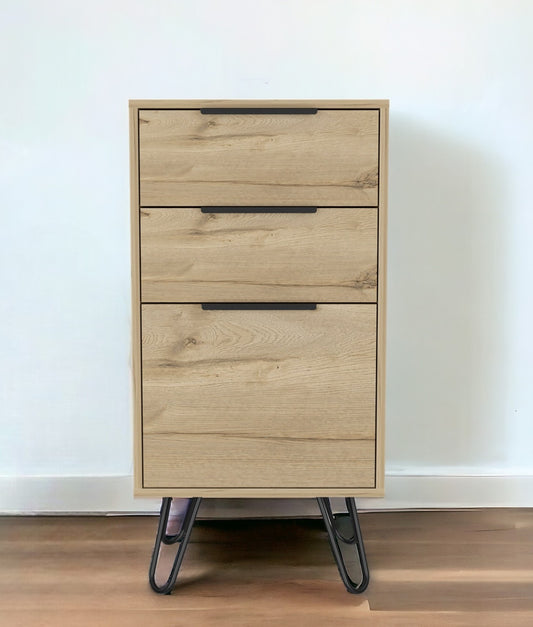 Brown and Black Three Drawer Standard Chest By Homeroots | Dressers | Modishstore - 1