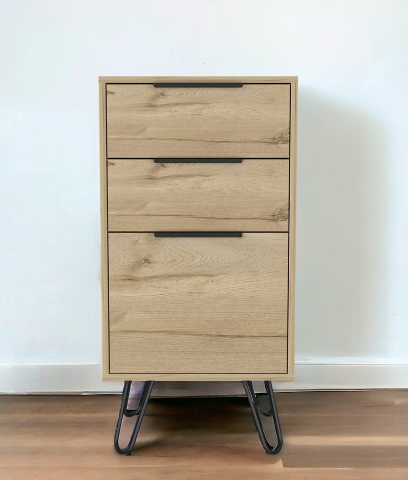 Brown and Black Three Drawer Standard Chest By Homeroots | Dressers | Modishstore - 1