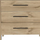 Natural and Black Six Drawer Double Dresser By Homeroots | Dressers | Modishstore - 4